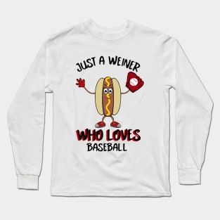 Baseball Style Funny Food Hot Dog Long Sleeve T-Shirt